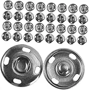 SHINEOFI 100pcs Sew-on Snap Buttons- Metal Clothing Durable Fasteners for DIY Sewing Projects Coat Snaps for Jackets Pants and Outdoor Wear