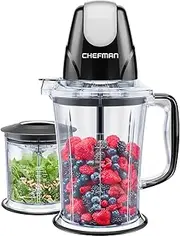 [Chefman] Cyclone Power Blender, Blend, Crush, Chop, Two-tiered Blade, Black