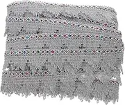 Operitacx Braided Fringe Trim Ribbon Decorative Gold and Silver Sequined for DIY Crafts Clothing Curtains and Accessories for Tailoring and Embellishments
