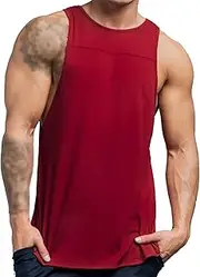 [PHJTOMK] Men's Muscle Cut Off Tank Tops Fitness Bodybuilding Sleeveless Shirt Big and Tall Round Neck Sleeveless Tank Top