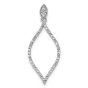 Solid 14k White Gold 1/4ct. Simulated CZ Pendant