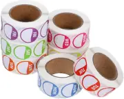 Tofficu Removable Day Label - Peel Tab - 7 Rolls Days of the Week Stickers (M...