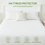 100% Cotton Waterproof Mattress Protector Fully Fitted Quilted Bed Soft All Size