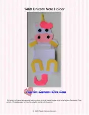 Unicorn Note Holder-Plastic Canvas Pattern or Kit