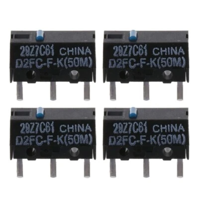 4PCS D2FC-F-K Switch 50M Life Gaming Mouse Micro Switch Buttons Blue Dot 3Pin