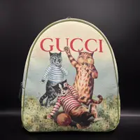 在飛比找PopChill優惠-[二手] GUCCI 古馳 限量款 綠色PVC 貓咪印花 紅