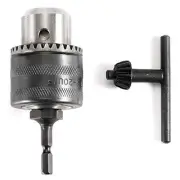 1/2"(13mm) Drill Chuck with 1/4" Quick Change Hex Drive and Wrench to Drill