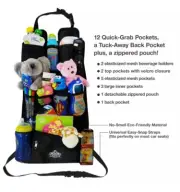 Cary Backseat Organizer + 13 Pockets + Kick Mat Car Seat Back Protector