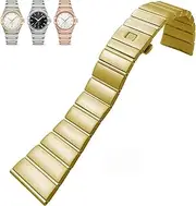 [FFHAO] 15mm 17mm 18mm 23mm 25mm Concave Shape Stainless Steel Watchband Fit for Omega Constellation Silver Watch Strap Solid Bracelets