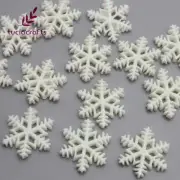 Lucia Crafts 24pcs 2.1CM Transparent White Christmas Snowflake Hanging Ornament