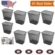 Durable Rectangular Mesh Trash Can - 3.5 Gallon Wastebasket for Home & Office