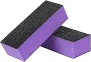 uxcell Black Purple 4 Way Nail File Art Tool Shiner Polish Buffer Buffing Block Pair
