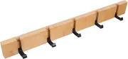 Ciieeo Wooden Coat Mount Rustic Wood Wall Mounted Coat Rack with Hooks Entryway Organizer and Storage Solution for Hats Scarves Khaki