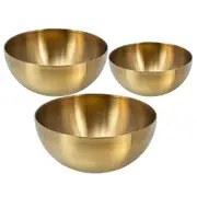 3pcs Salad Bowls Stainless Steel Fruit Container Kitchen Food Storage Bowl Noodles Bowls