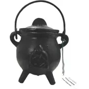 Cast Iron Cauldron With Lid & Triquetra Design