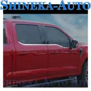 CHROME WINDOW BOTTOM COVER TRIM STRIP MOLDINGS FOR FORD F150 2021 2022 2023 2024 (for: Ford)