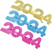 [Ipetboom] 3Pairs Funny Eyeglasses for Year Eve Party Graduation Photo Booth Props Comfortable Easy to Clean Unique Party Favor Fun Games Accessory Lightweight Storage