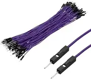 uxcell Male to Male 1Pin Breadboard Jumper Wire 2.54mm Pitch Ribbon Cable 20cm Long Electronics Breadboard Ribbon Cables for Breadboard Electronic Projects Pack of 100,Purple