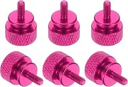 uxcell 6 Pcs M3x7mm Knurled Thumb Screw Computer Case Threaded Hand Tighten Screws Aluminum Alloy for PC Case, Rose Red