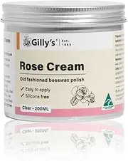 Gilly's Cream Polish Rose 200ml - Beeswax-Based Furniture Polish for Timber, Leather, Vinyl & Linoleum | Easy Apply | Protects & Buffs to High Sheen | Ideal for Antiques & French Polished Pieces
