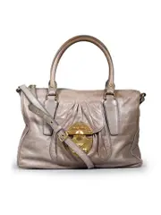 Grey Leather Medium Bag
