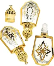 Cabilock 3pcs Essential Oil Bottles Refillable Roller Perfume Bottles for Travel Containers for Fragrance Aromatherapy and Elegant Portable Design