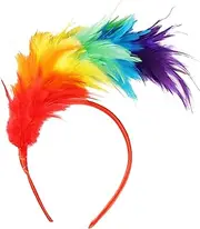 [Tihebax] Mardi Gras Headband Mardi Gras Outfit for Women Feather Headband Mardi Gras Accessories 1920s Feathers Fascinator