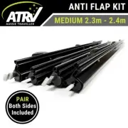 Aussie Traveller Medium Anti Flap Kit for Roll Out Caravan Awning RV - Black AFK