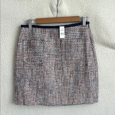 LOFT Pink and Gray Mini Pencil Skirt Size 4