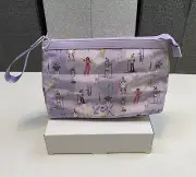 Betsey Johnson Purple Apres Ski Wristlet Pouch Clutch Make Up Zip Bag NWT