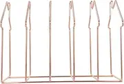 STOBOK Solid Steel Desktop Organizer Section File Sorter Rose Gold Finish Easy to Sort and Documents