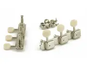 KLUSON SG,LES PAUL,KAY TUNERS 3 ON A PLATE WHITE OVAL BUTTON NICKEL FITS GIBSON