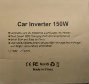 150W Power Inverter 12V DC to 220V AC Car Plug Adapter Outlet Converter 2xUSB