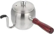Cabilock 500ml Stainless Steel Cold Brew Coffee Pot Wooden Handle Drip Coffee Maker Pot Hand Brewing Tea Kettle