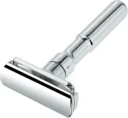 Compact FUTUR Safety Razor - Chrome Finish, Adjustable for Facial and Body Hair