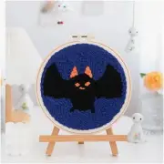 PunchCraft: Beginner Bat Punch Needle Embroidery Kit - Hooking, Instructions, To