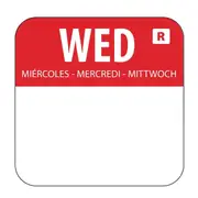 Hygiplas Day of the Week Removable Label Wednesday 1'' (Roll 1000)
