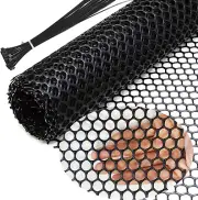 Chicken Wire Fence Mesh, Plastic Hexagonal Fencing for Gardening with Zip Ties,