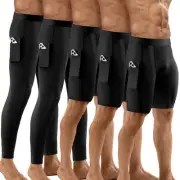 2/4/5 Pack Compression Shorts Men, Spandex Running Shorts Athletic Workout Sp...