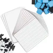 Double Sided Dry Erase Small White Board with Lines (12 Boards + 15 Pens/Eras...