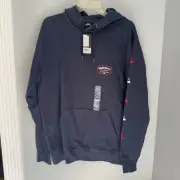 QuickSilver Into The Clouds Pullover Fleece Hoodie Navy Men's Medium NWT
