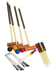 [Jenjo] Championship Hardwood Croquet Mallet Set Game 4 Player Set w/Carry Bag