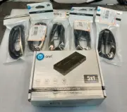 Onn 5-Port HDMI Switch 5x1 1080p 2K 4K 3D ONB17AV008E IR Remote W/ 5 HDMI Cables