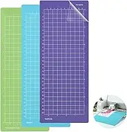 3 Pcs Cutting Mat for Cricut, Non-Slip and Durable Mats, Reusable Cutting Mat Plastic(StandardGrip, LightGrip, StrongGrip), for Explore Air One Joy Maker Series Accessories 4.5x12 Inch