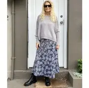 Jiva Maxi Wool / Viscose Prudence Skirt - Blue / Grey