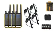 Motorola Solutions T470 Two Way Radios Speaker Mics Rechargeable 4-Pack