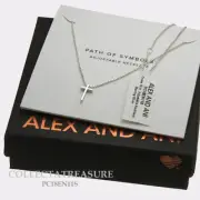 Authentic Alex and Ani Cross Sterling Silver 15"-18" Necklace