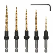 Sturdy Countersink Drill Bit Set Fit for /Metal 5 Pcs