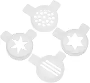 Cabilock Ice Maker Parts 4pcs Nozzles Set for Ice Cream Machine Star Nozzle Mould Accessories