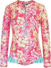 [Danna Belle] Girls Long Sleeve Swimsuits Rash Guard Swimwear One-Piece Bathing Suits 5-14Y